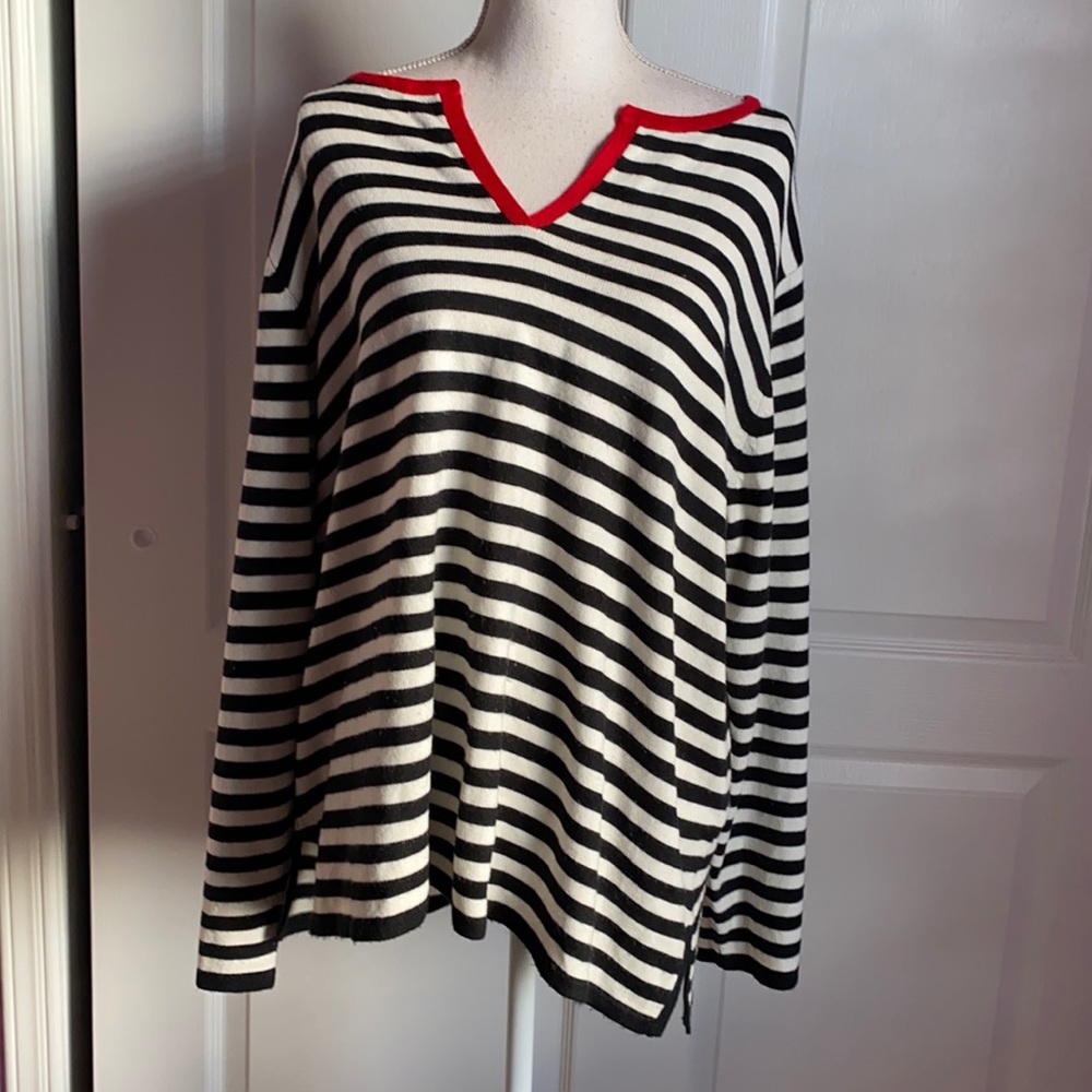 NWOT SAGHARBOR WOMAN PLUS STRIPED TOP 2X - Picture 1 of 4